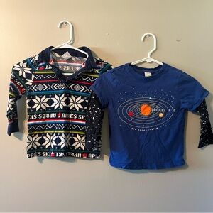 Set Of 2 Hannah Anderson Long Sleeve Shirts Size 4T Solar System Skiing